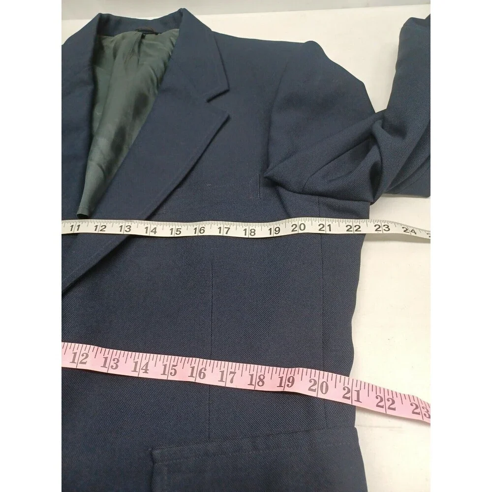 Vtg JC Penney Quad Mens Navyblue Sport Coat Blazer Jacket 2 button 46